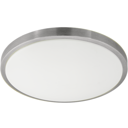 Competa 1 LED væg og loftlampe i metal Hvid og skærm i Hvid, Klar og Mat Nikkel plastik, 24W LED, diameter 43 cm, højde 5,5 cm.